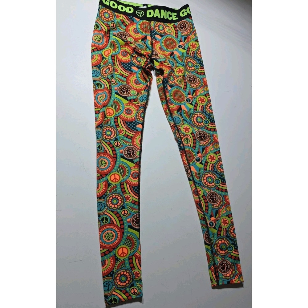 Zumba Leggings Womens‎ Small Colorful Hippie All Over Print Activewear Gym Mom